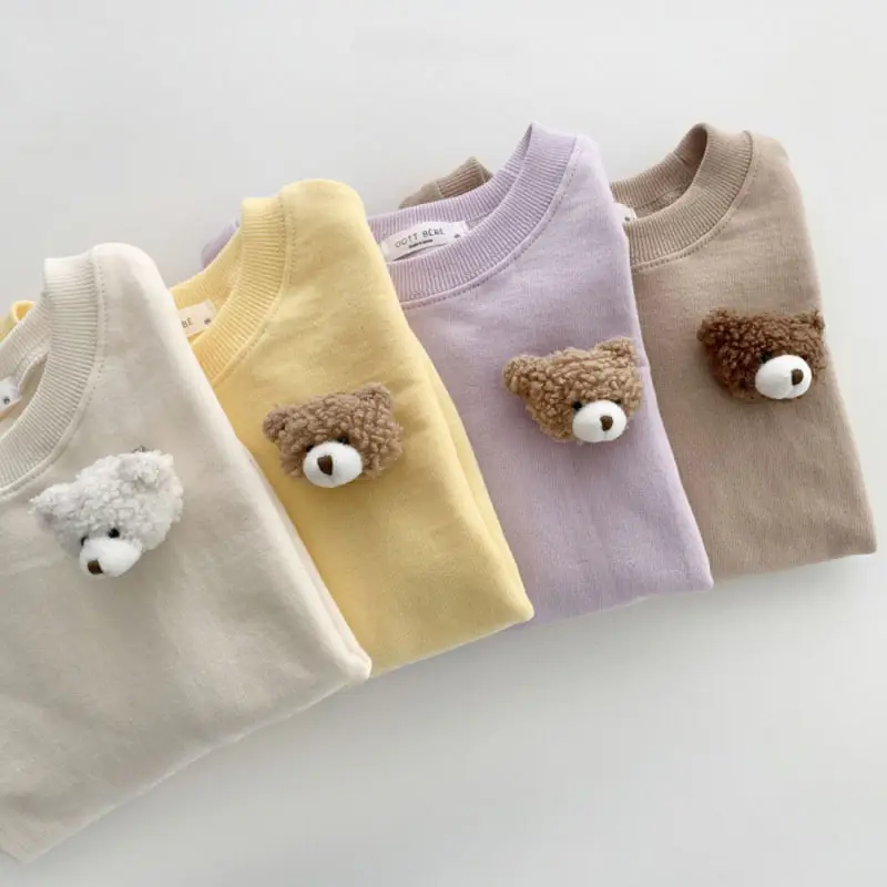 Korean Style Baby Sweatpants Set Purple Spring Autumn - Image 7