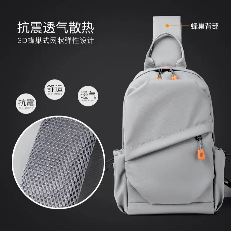 Men's Grey Crossbody Bag Summer Casual Fashion - Image 4