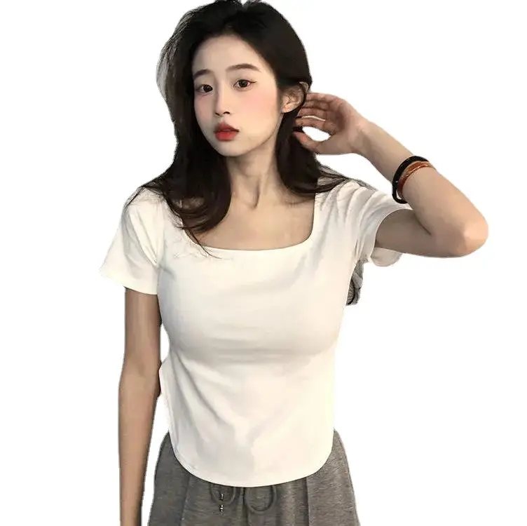 Women Slim Fit Short Sleeve T-Shirt Pink - Image 9
