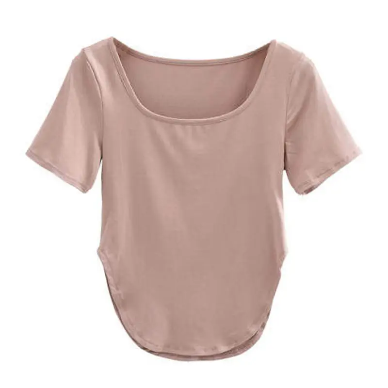 Women Slim Fit Short Sleeve T-Shirt Pink - Image 3