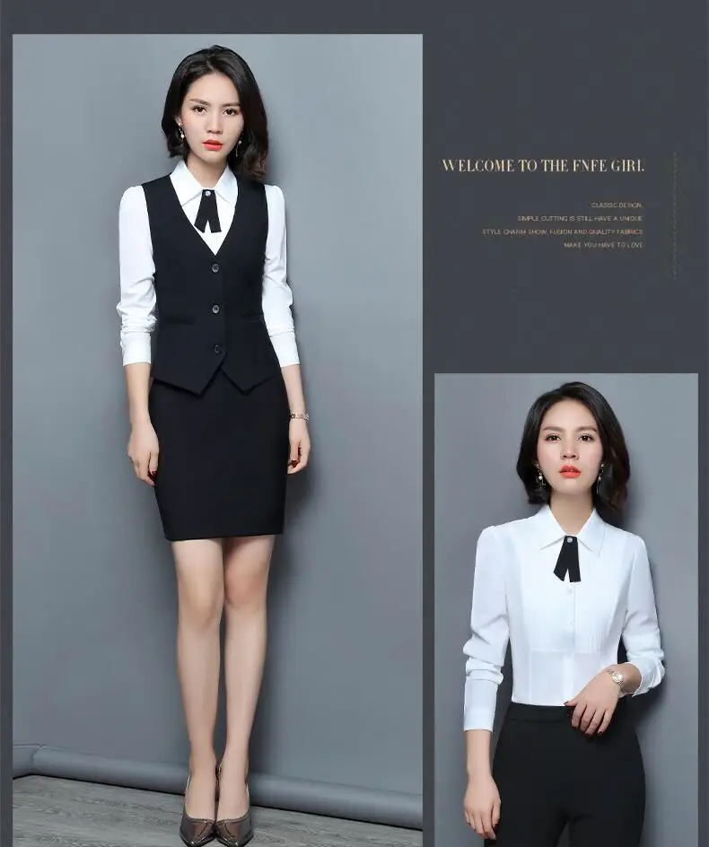 Women's Black Button Front Vest for Office Wear — feature 2