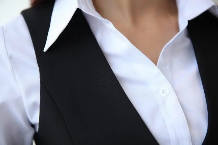 Women's Black Button Front Vest for Office Wear — feature 5