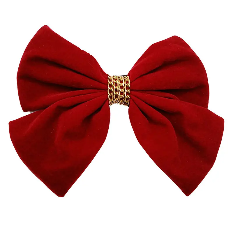 Black Velvet Bow with Heart Crystal Clip for Women - Image 22