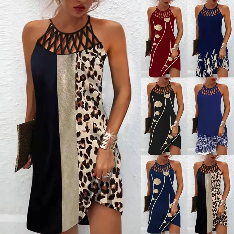 Blue Mesh Ethnic Dress for Women Summer Casual - Image 18