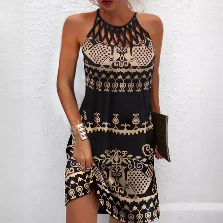 Blue Mesh Ethnic Dress for Women Summer Casual - Image 19