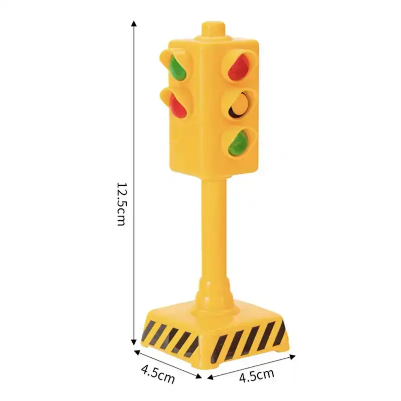 Cake Decoration Excavator Ornaments Birthday Baking Excavator Engineering Vehicle Decoration Traffic Guide Sign Ornaments Plug-In
