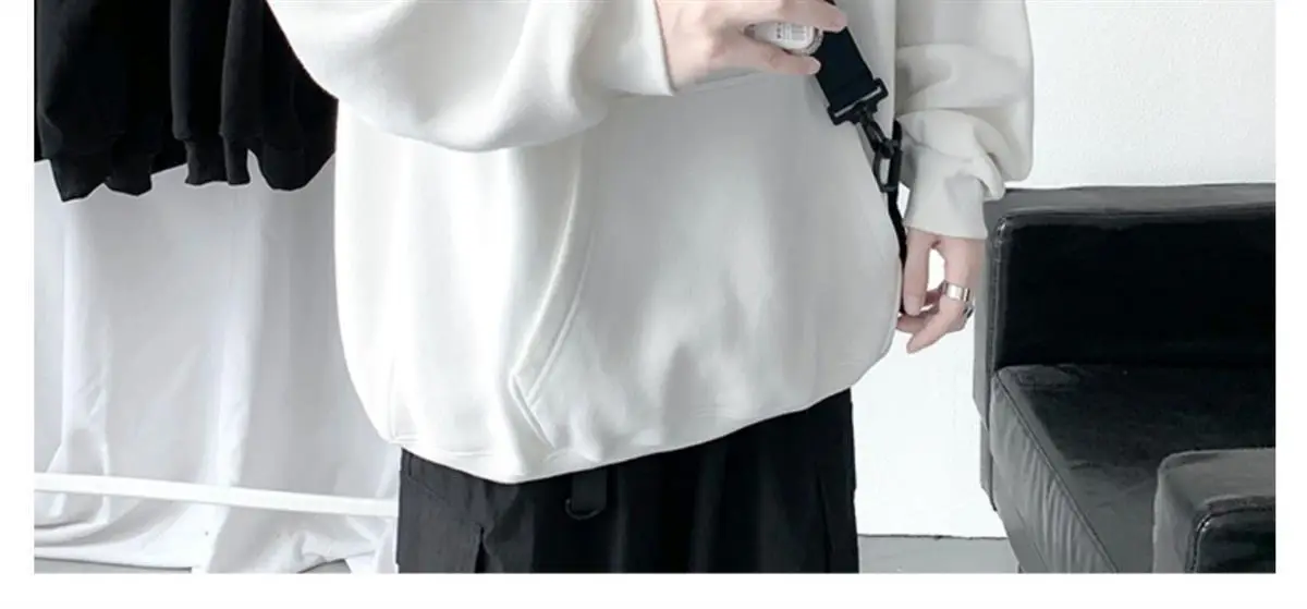 Men Winter Hoodie White Wings Print Fleece Lined — feature 7