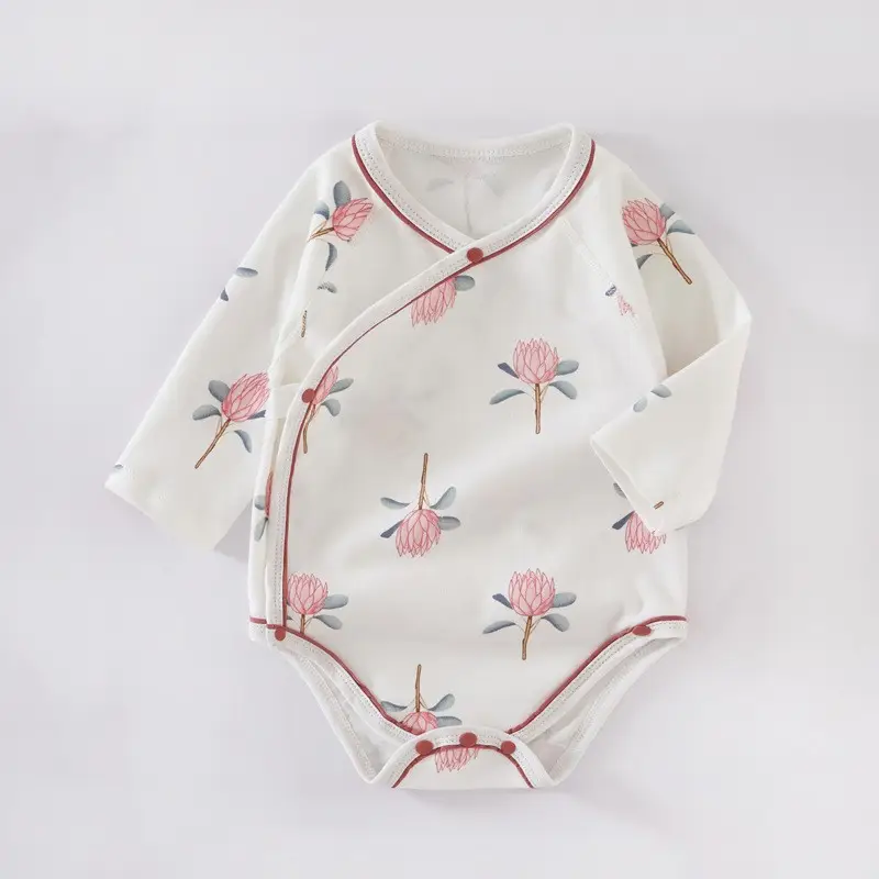White Cotton Baby Wrap with Triangle Embroidery - Image 4