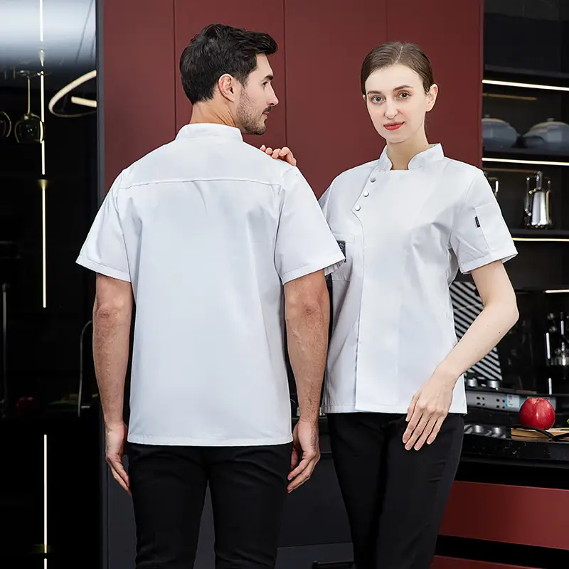 Men Black Short Sleeve Button Down Shirt - Image 7