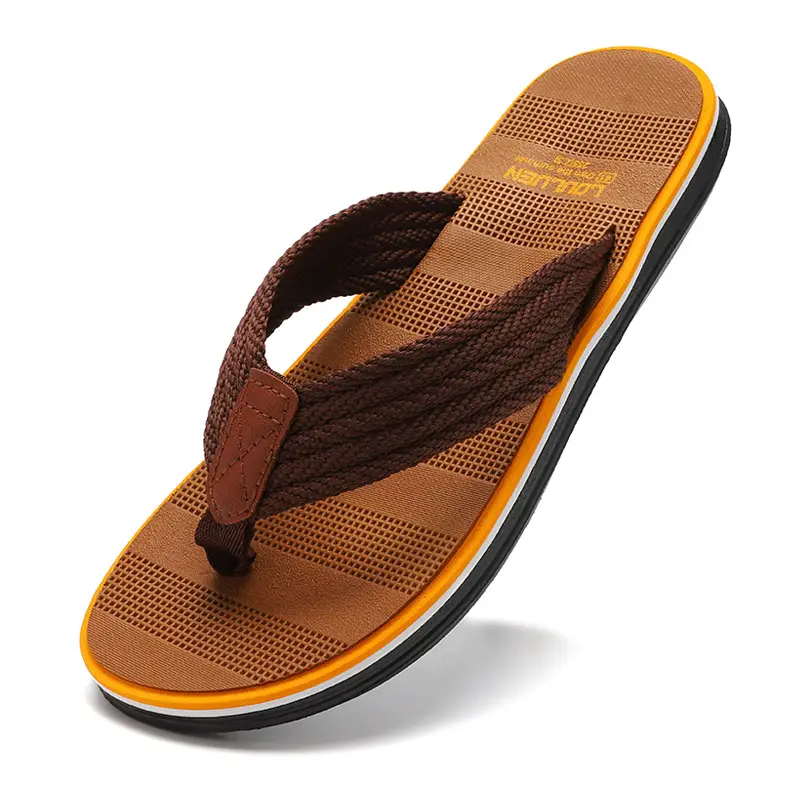 Men's 2026 Flip Flops Brown Non-Slip Summer Sandals