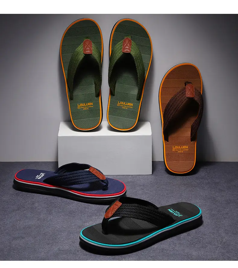 Men's 2026 Flip Flops Brown Non-Slip Summer Sandals — feature 15