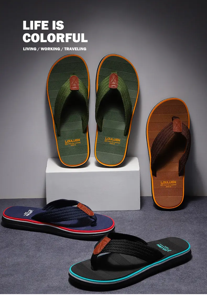 Men's 2026 Flip Flops Brown Non-Slip Summer Sandals — feature 5