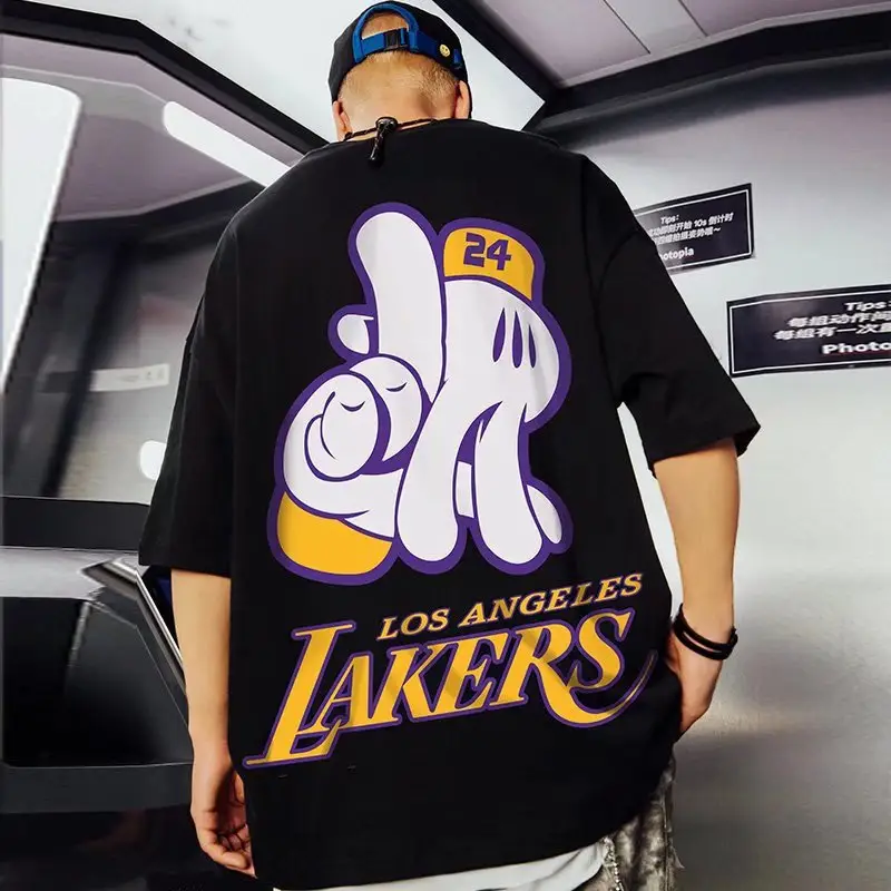 Men Kobe T-Shirt Oversize 2022 Summer Los Angeles Lakers - Image 2