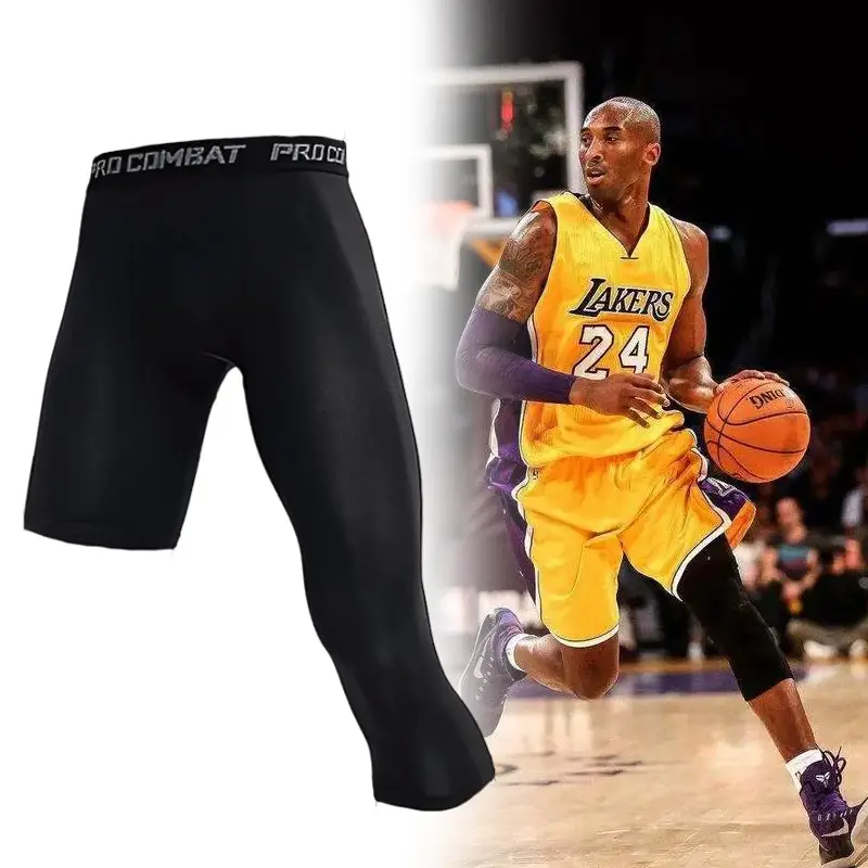 Men's Pro Combat Tight Running Shorts Black White - Image 15