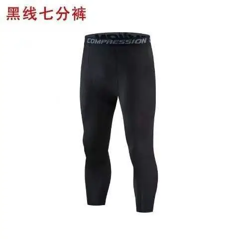 Men's Pro Combat Tight Running Shorts Black White - Image 10