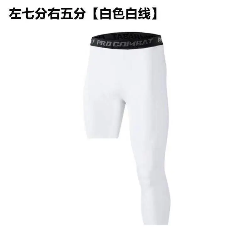 Men's Pro Combat Tight Running Shorts Black White - Image 3