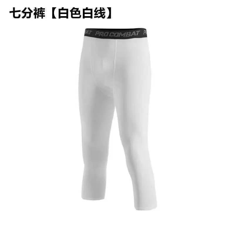 Men's Pro Combat Tight Running Shorts Black White - Image 5