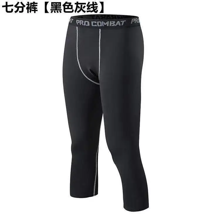 Men's Pro Combat Tight Running Shorts Black White - Image 6