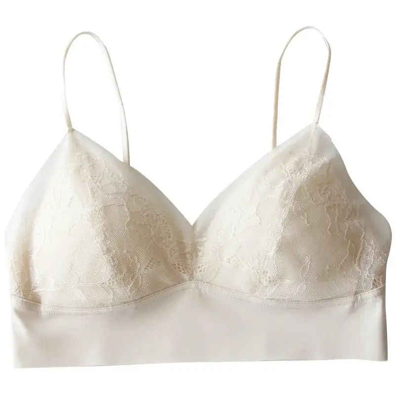 Silk Strapless Underwear Women's Thin Big Chest Small - Image 7
