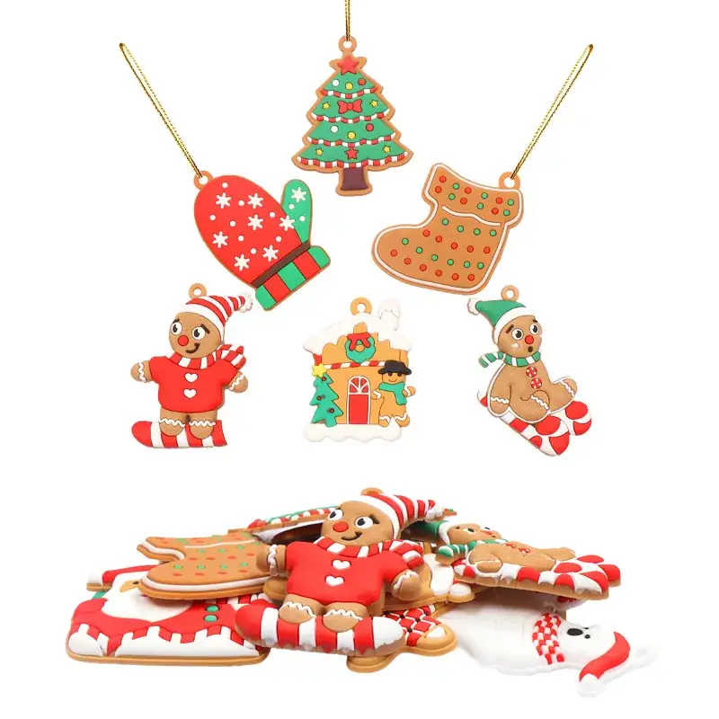 Gingerbread Man Christmas Pendants Set of 12