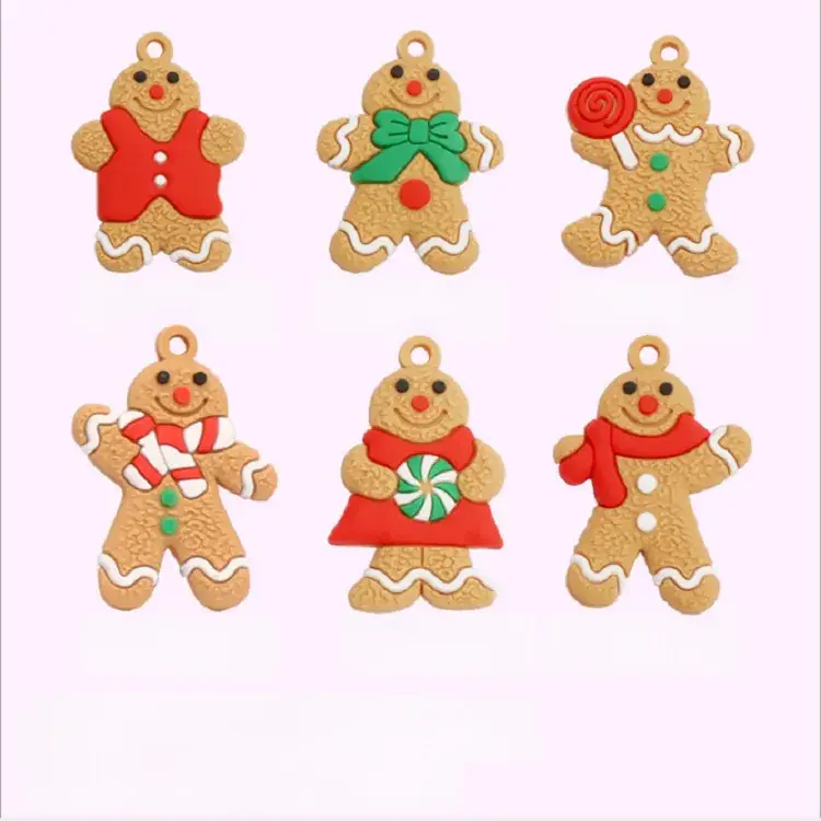 Gingerbread Man Christmas Pendants Set of 12
