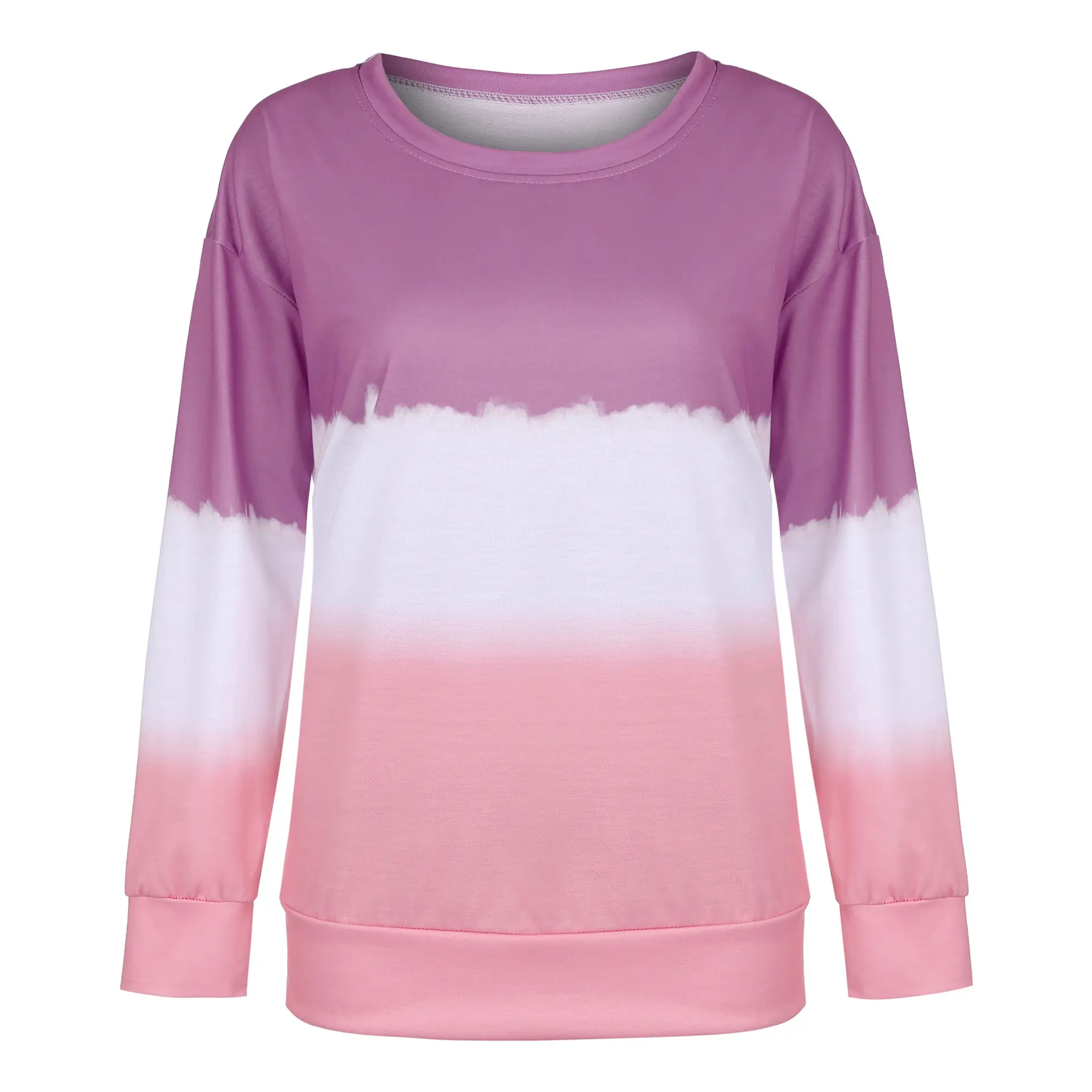 Women Tie-Dye Gradient Long Sleeve T-Shirt