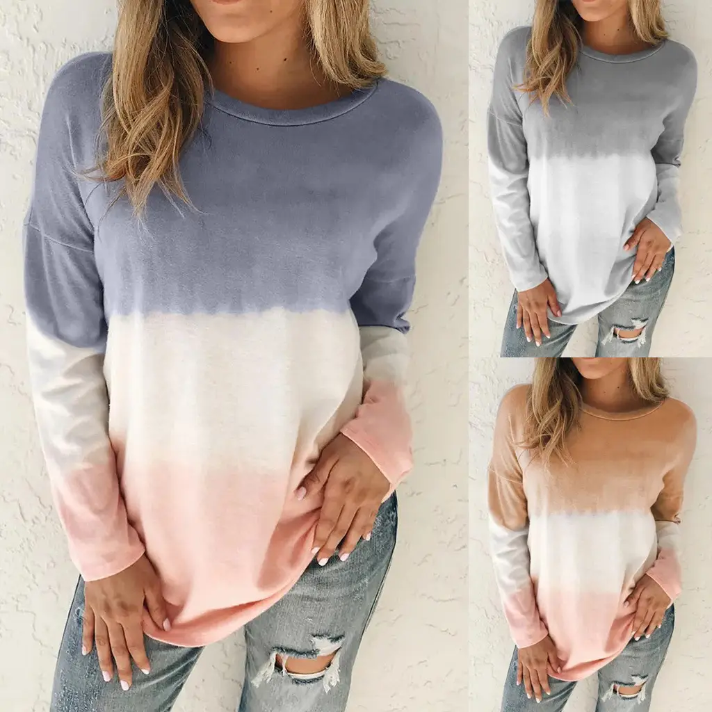 Women Tie-Dye Gradient Long Sleeve T-Shirt — feature 3