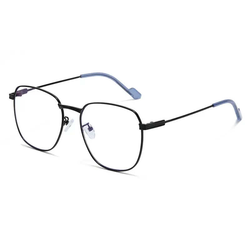 Anti-Blue Light Sunglasses Square Frame Metal Korean Style - Image 9