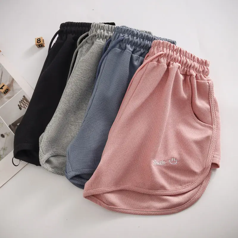 Women Waffle Knit Shorts 2025 Summer Grey — feature 6