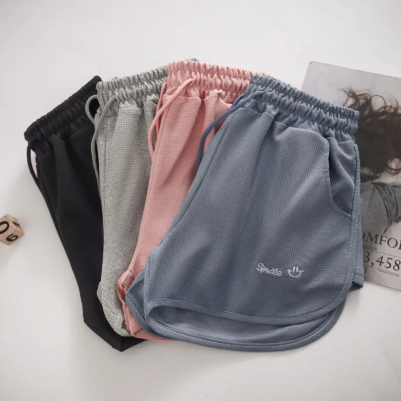 Women Waffle Knit Shorts 2025 Summer Grey — feature 7