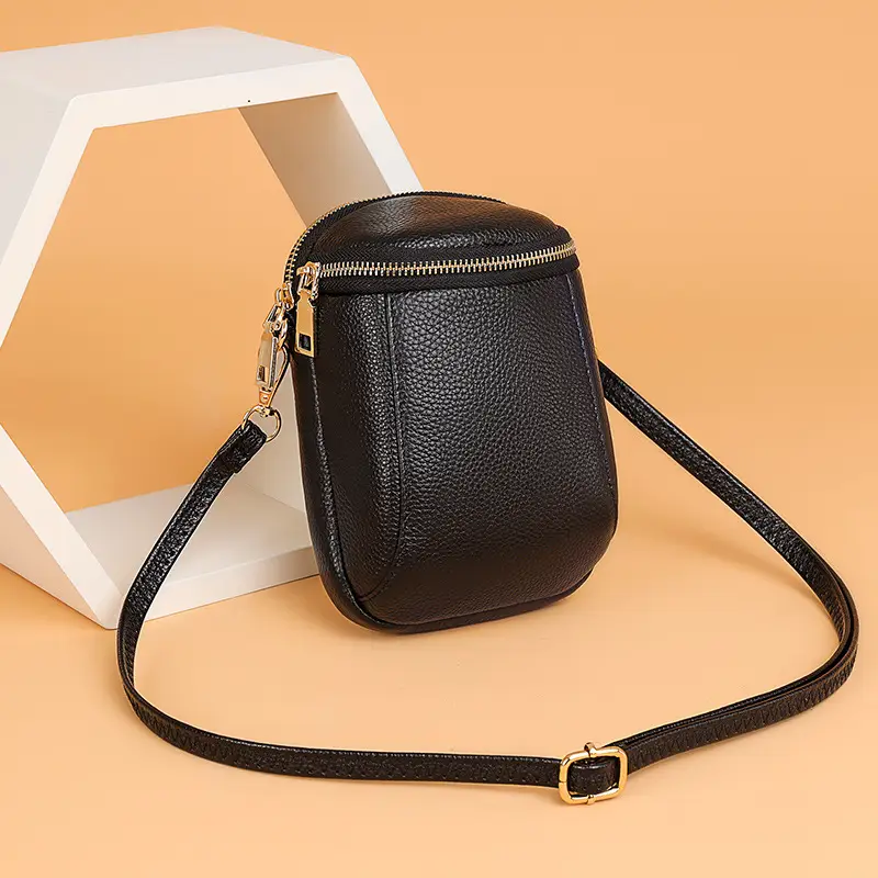 Green Genuine Leather Mobile Phone Bag for Women - Image 6