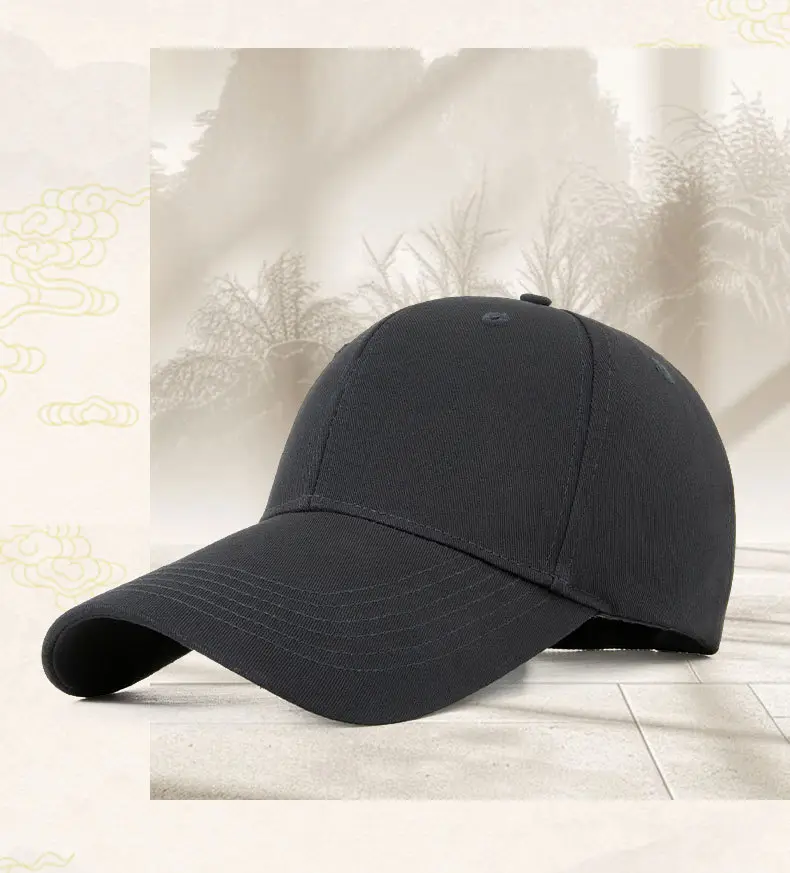 White Cotton Baseball Cap for Women with Extended Brim — feature 4