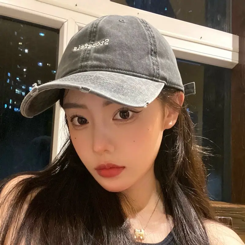 Women's Black Embroidered Baseball Cap Stougeis - Image 8