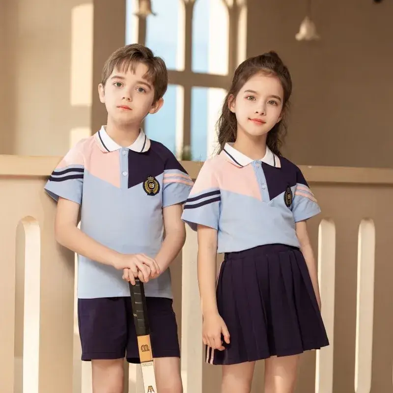 Kindergarten School Clothes Primary School Students' School Uniform Girls' Sports British Style Suit Class Clothes Long Sleeve New Two-piece Set Spring and Autumn