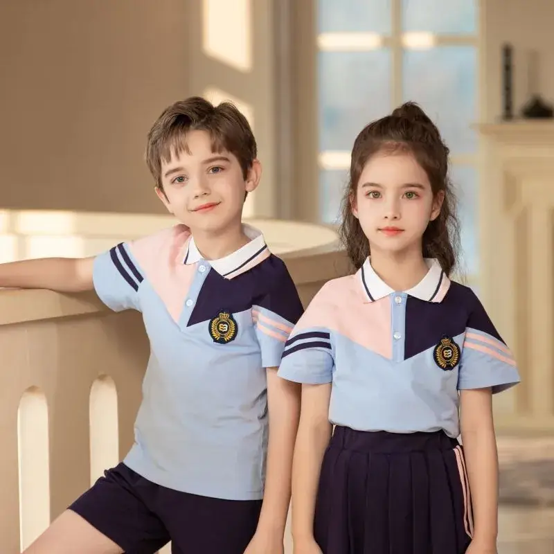 Kindergarten School Clothes Primary School Students' School Uniform Girls' Sports British Style Suit Class Clothes Long Sleeve New Two-piece Set Spring and Autumn