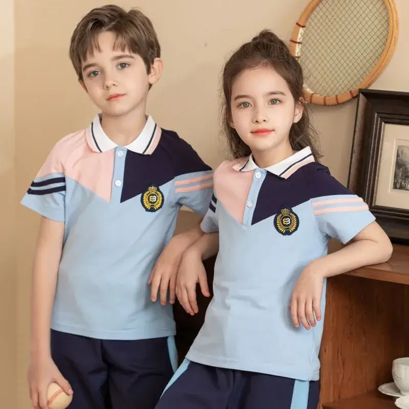 Kindergarten School Clothes Primary School Students' School Uniform Girls' Sports British Style Suit Class Clothes Long Sleeve New Two-piece Set Spring and Autumn