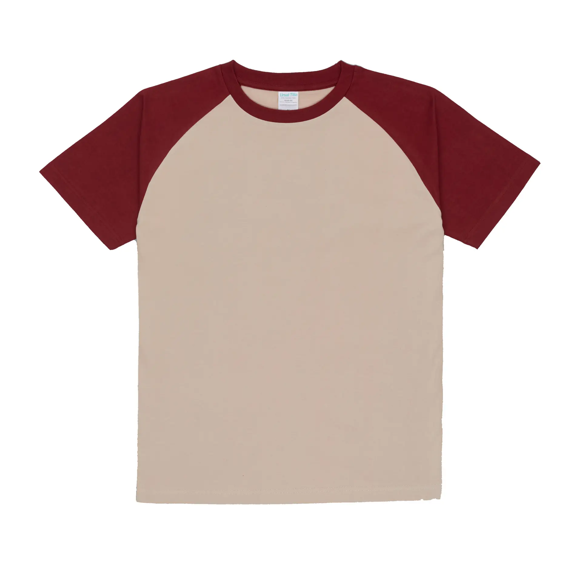 Men Raglan T-Shirt 230g Cotton Black Olive Round Neck