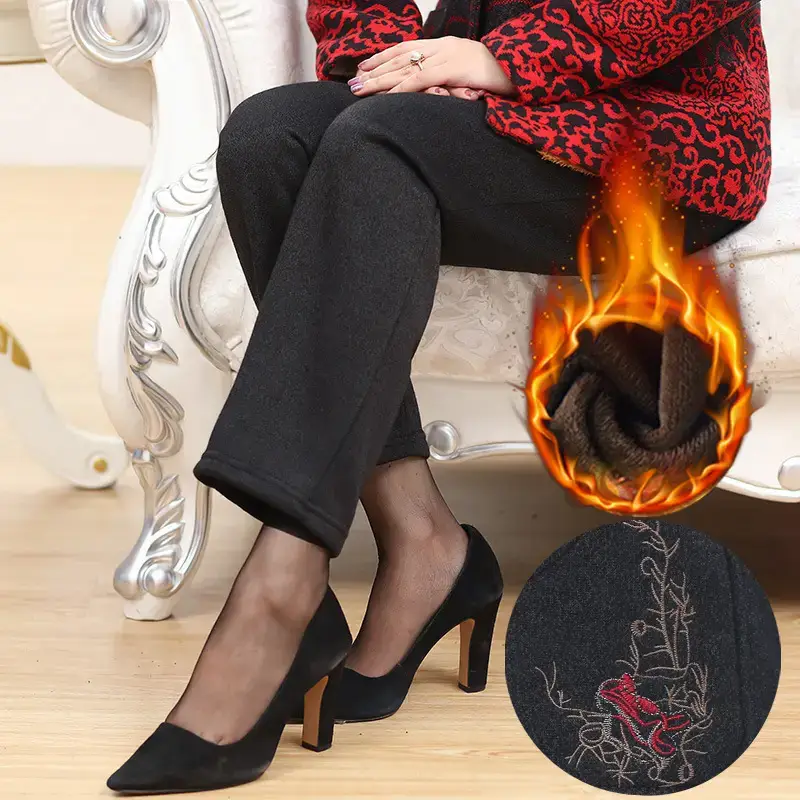 Black Embroidered Loose Pants for Women Spring Autumn - Image 8