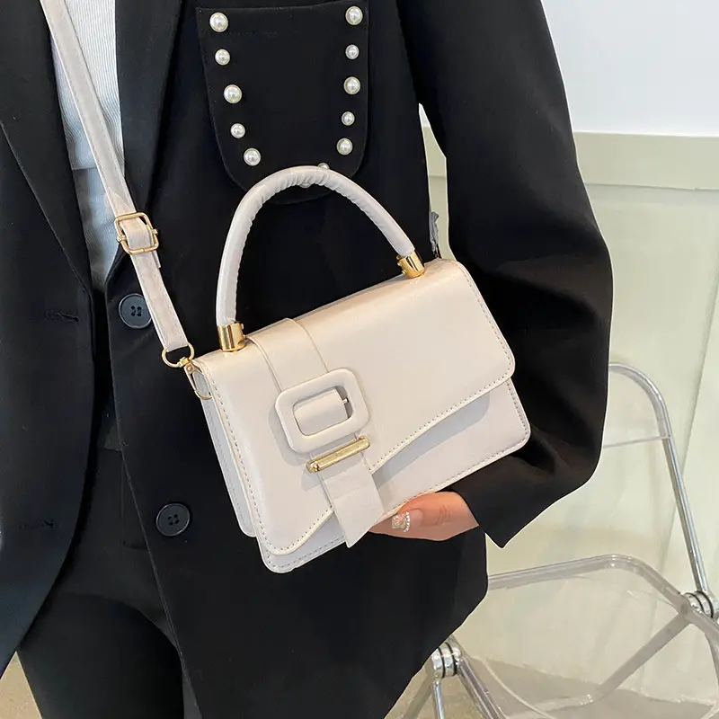 White Leather Handbag for Women 2022 Spring - Image 7