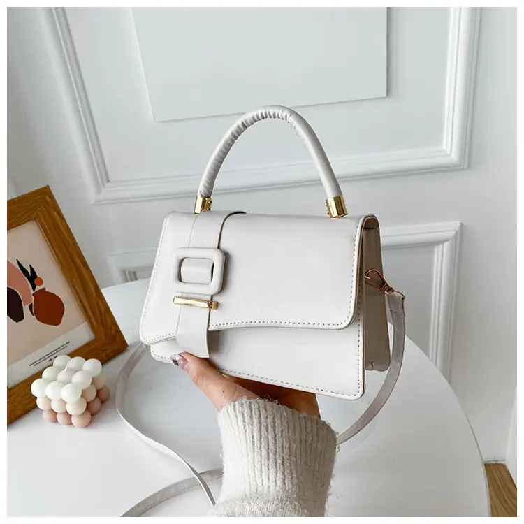 White Leather Handbag for Women 2022 Spring - Image 5