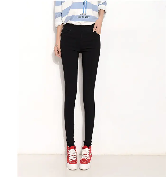 Women's Stretch Leggings Black Pencil Pants with Front & Back Pocket — feature 13