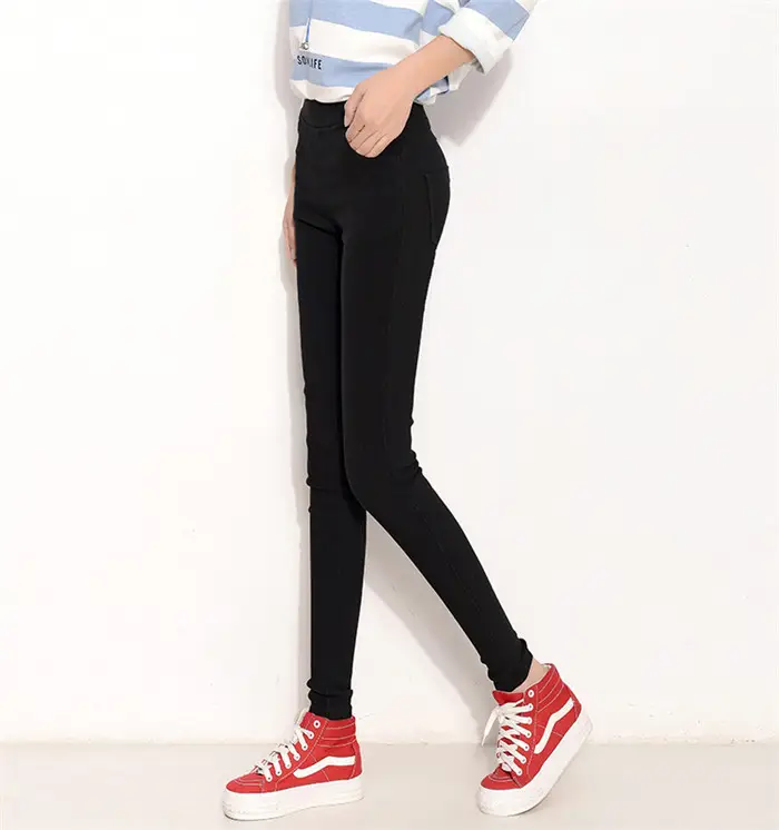 Women's Stretch Leggings Black Pencil Pants with Front & Back Pocket — feature 14