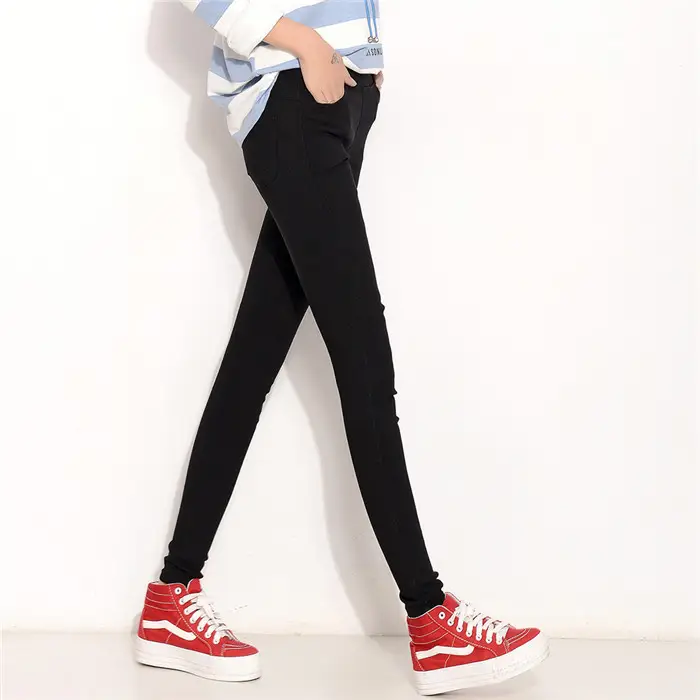 Women's Stretch Leggings Black Pencil Pants with Front & Back Pocket — feature 15