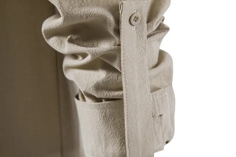 Men Cotton Linen Long Sleeve Shirt White — feature 10