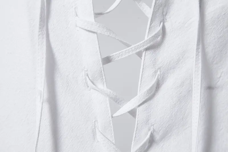 Men Cotton Linen Long Sleeve Shirt White — feature 19