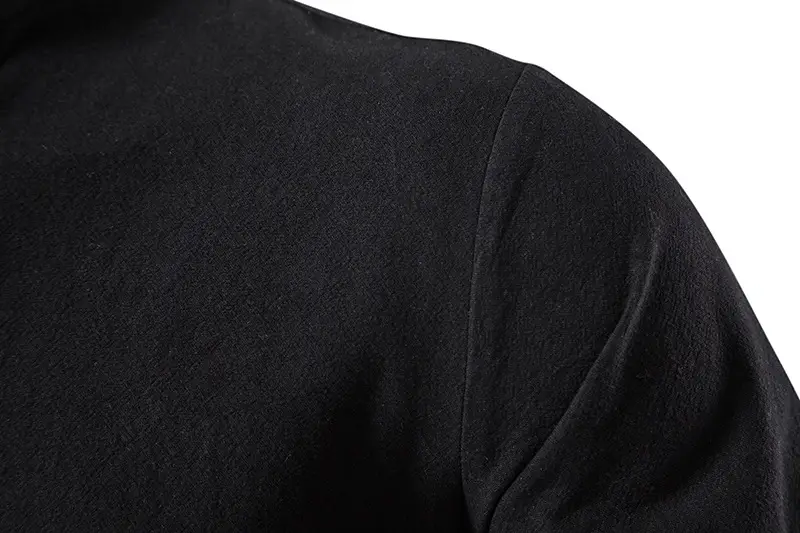 Men Cotton Linen Long Sleeve Shirt White — feature 29