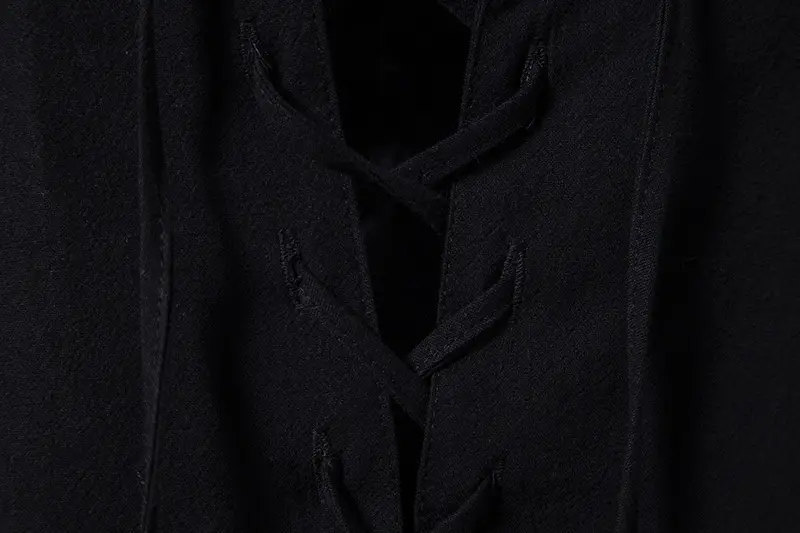 Men Cotton Linen Long Sleeve Shirt White — feature 30