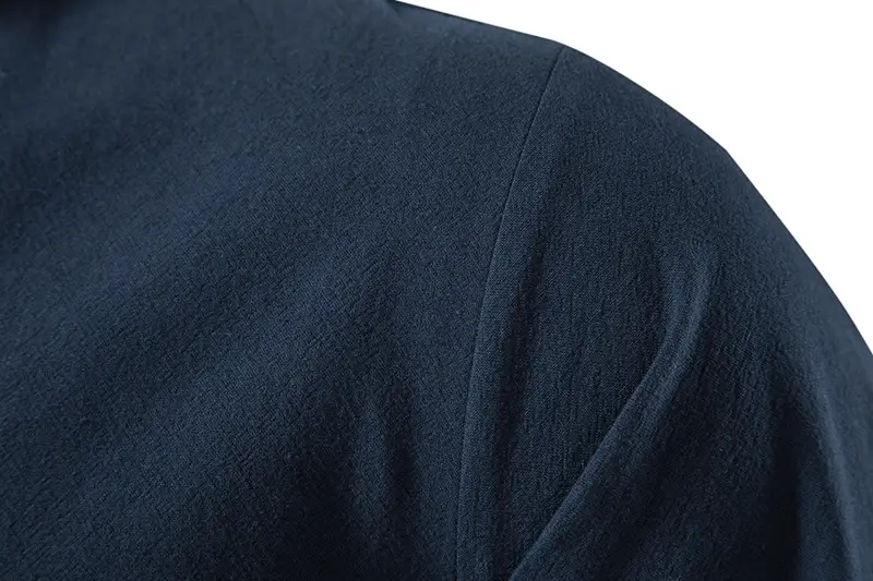 Men Cotton Linen Long Sleeve Shirt White — feature 41