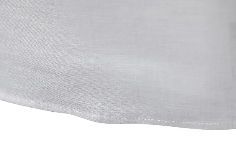 Men's White Linen Button Front Shirt Medium — feature 10