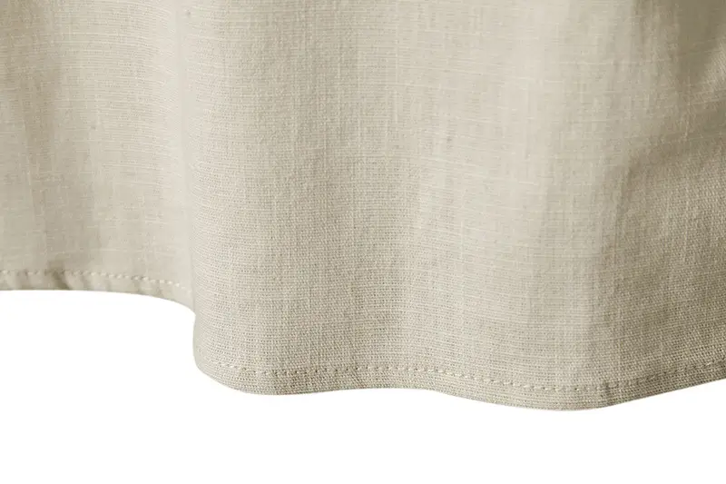Men's White Linen Button Front Shirt Medium — feature 18
